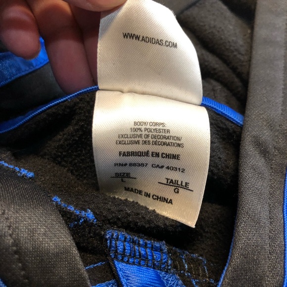 Adidas Boys Hoodie with front pocket Large - Picture 3 of 14